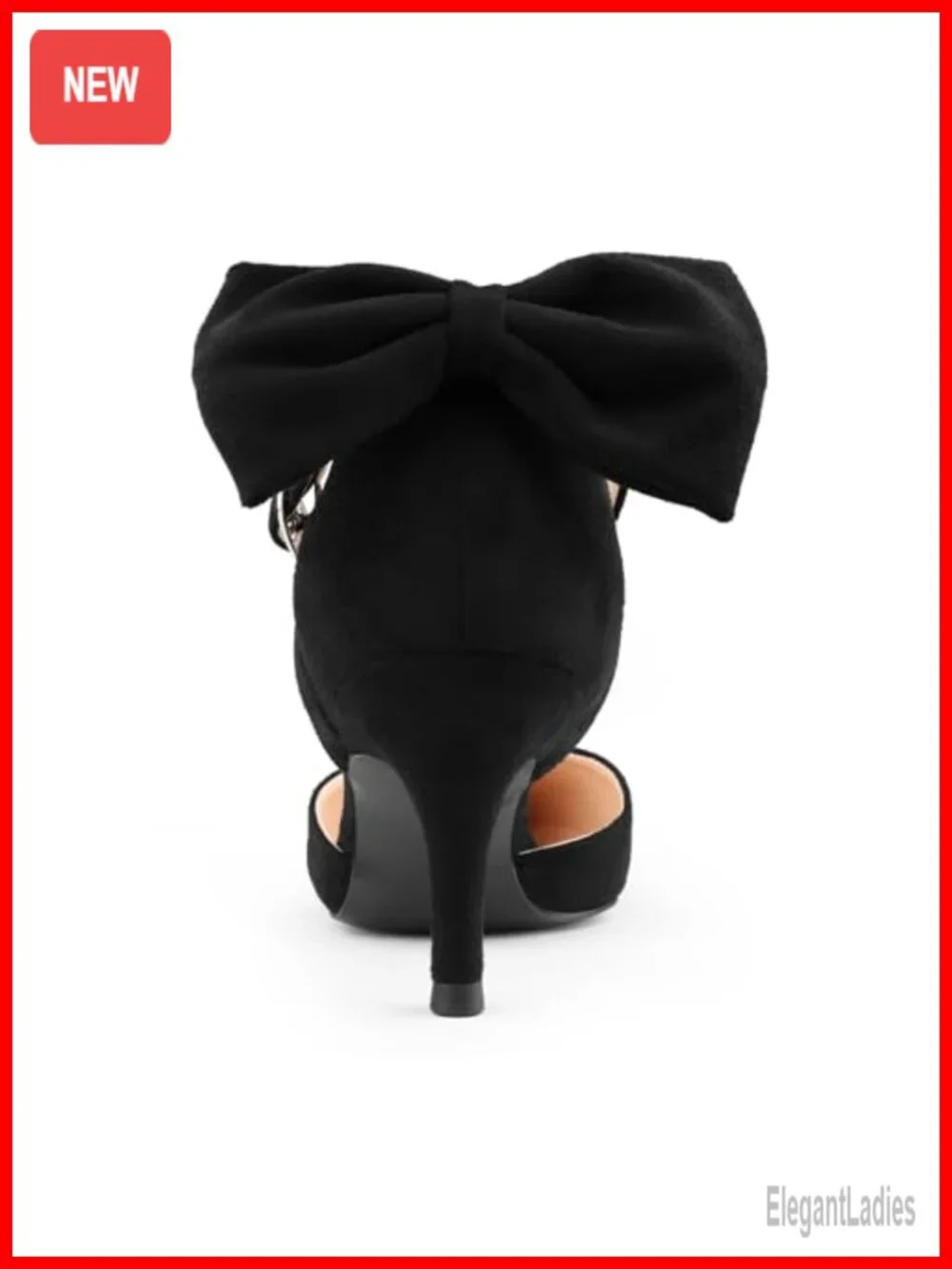 Faux Suede Kitten Heel Pumps with Bow Ankle Strap Dress Shoes